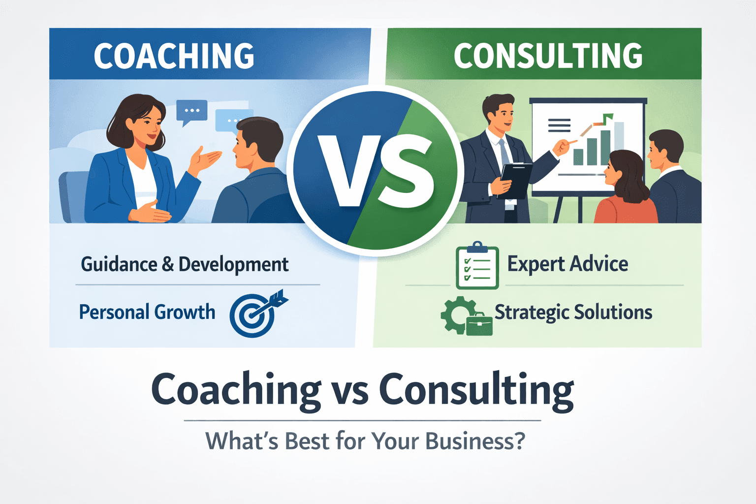 Difference Between Coaching and Consulting: What Does Your Business Really Need?
